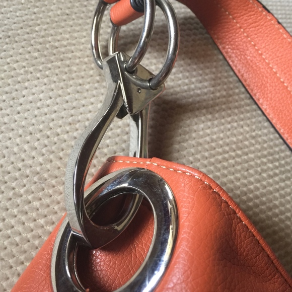 Candace Christian Orange Leather Handbag - Picture 3 of 6
